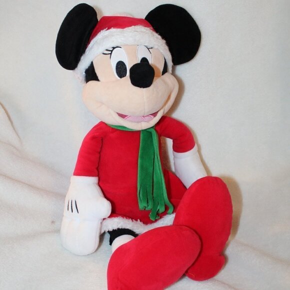 Vintage Disney Christmas Minnie Mouse plush toy red and green 19" - Picture 1 of 10